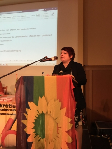 Unsere MdL Verena bei der Begrüßung